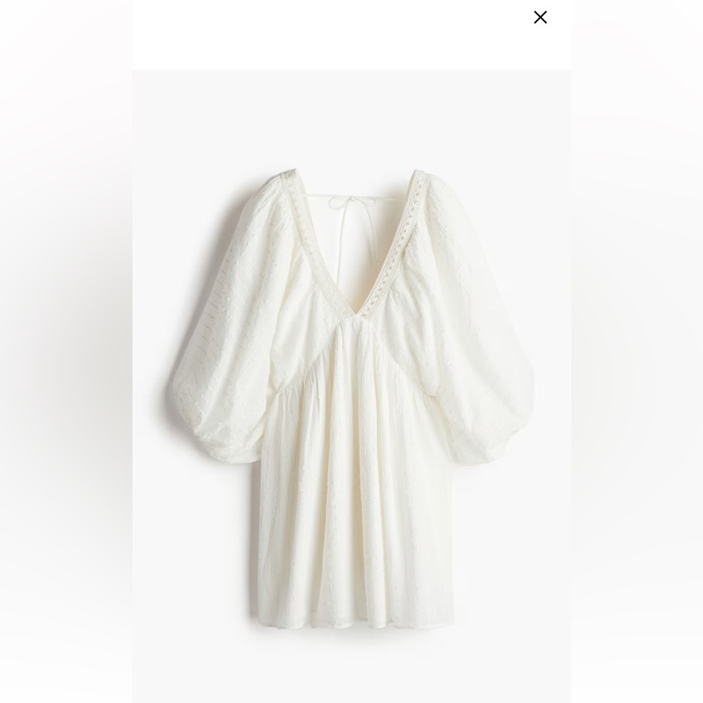 Balloon Sleeved Cotton Dress